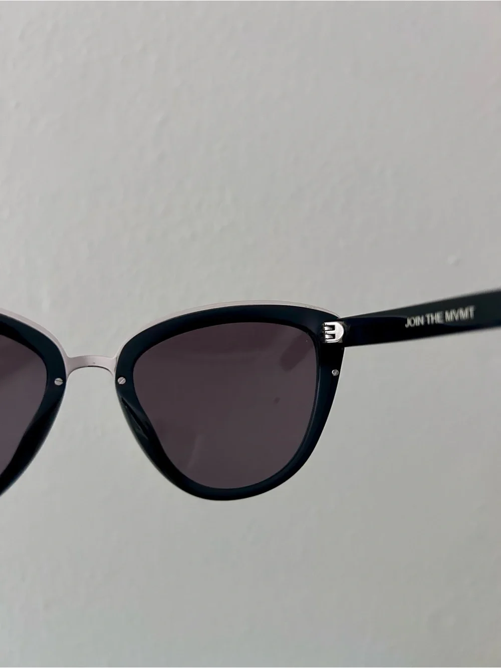 MVMT Marquee 001 Black Silver Oversized Cat Eye Sunglasses